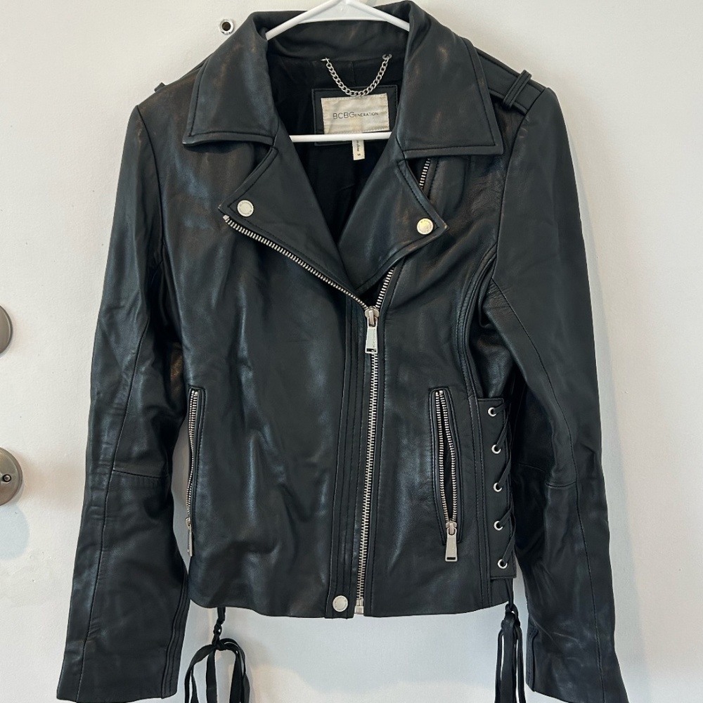 BCBGeneration Black Leather Motorcycle Jacket
